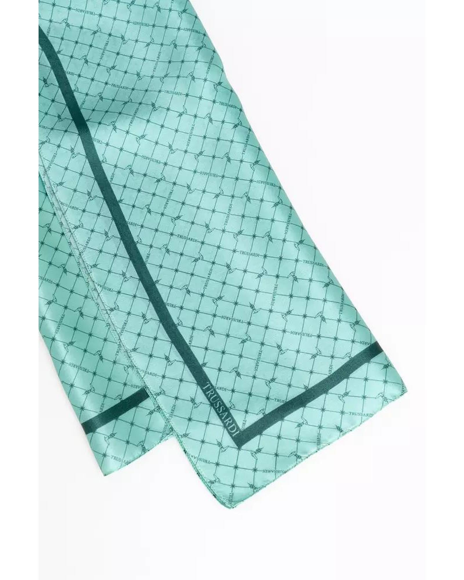 Trussardi Women's Aqua Light Blue Silk Foulard Scarf 88 x 88cm