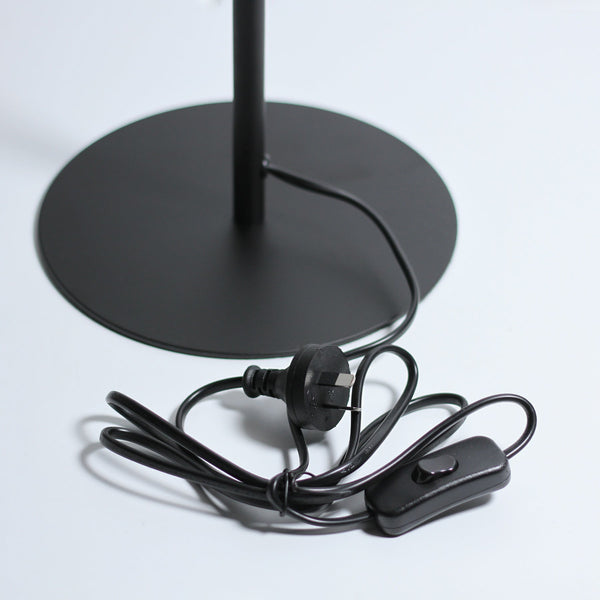 Semino Circular Brass Disc Table Lamp Light Black Base