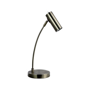 Sarla Polished Metal Desk Side Bedside End Coffee Table Lamp Light Antique Brass