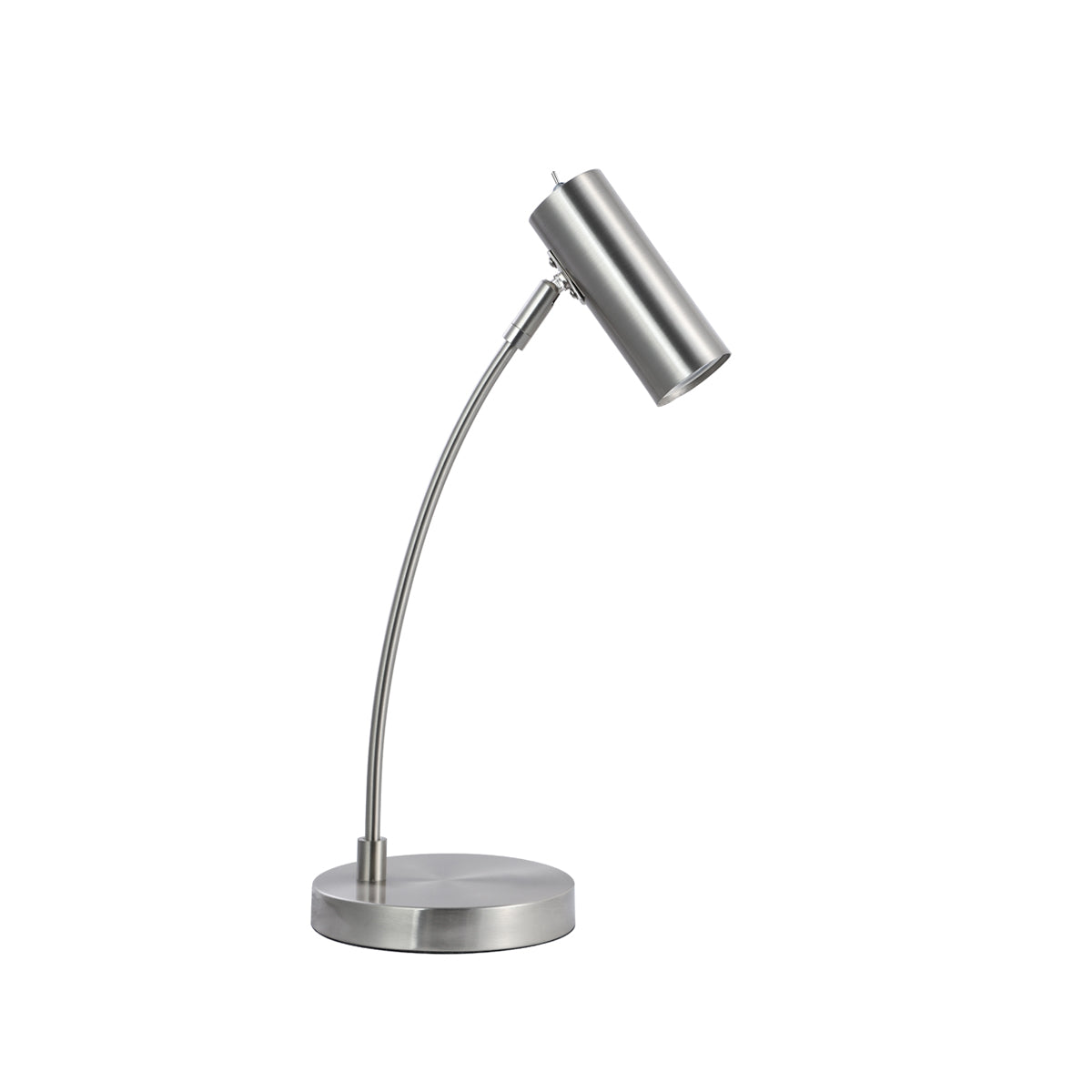 Sarla Polished Metal Desk Side Bedside End Coffee Table Lamp Light Satin Chrome