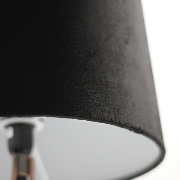 Belira Bedside Coffee Side Table Lamp Light Copper Base Black Drum Shade