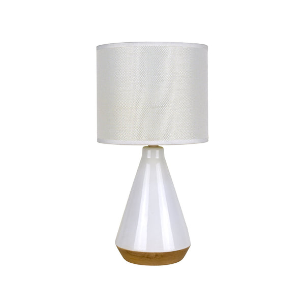 Lux Tapered Ceramic Table Side Lamp Light White