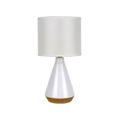 Lux Tapered Ceramic Table Side Lamp Light White