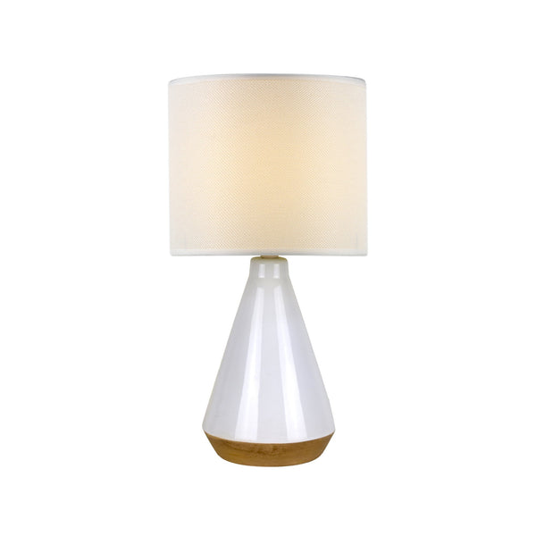 Lux Tapered Ceramic Table Side Lamp Light White