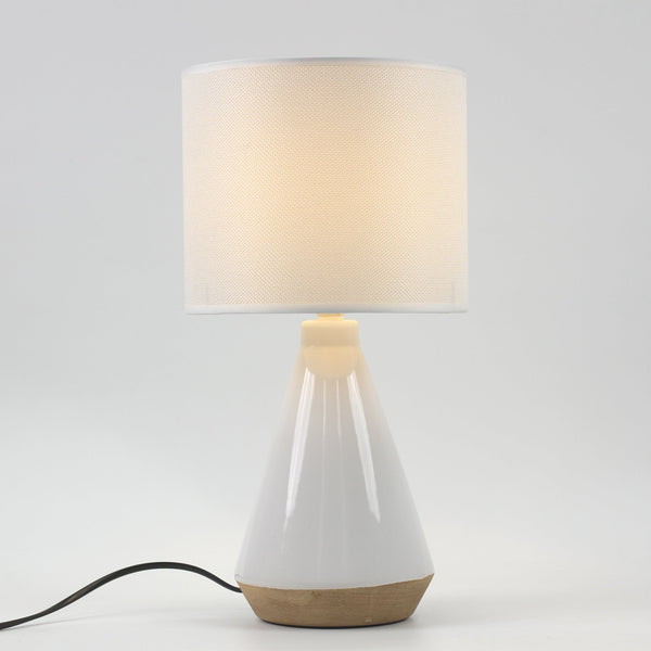 Lux Tapered Ceramic Table Side Lamp Light White