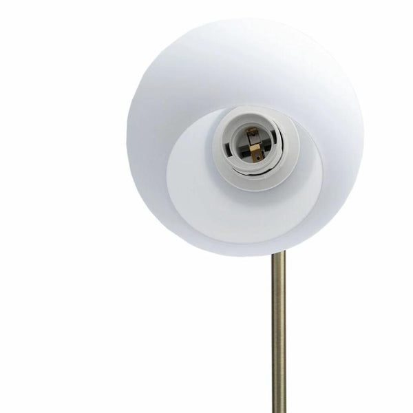 Helium Floor Lamp Light Marble Base Gold Metal Stand Glass Shade White