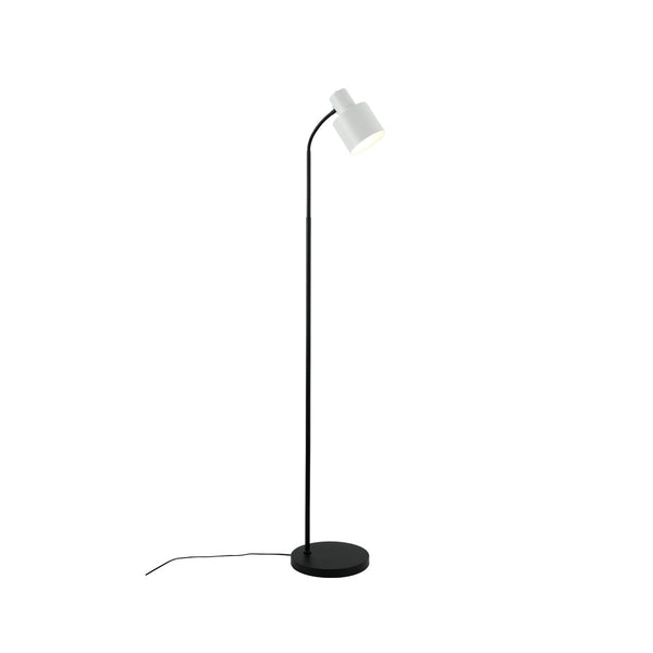 Rabea Metal Shade Minimal Flexible Neck Floor Lamp Light Black White