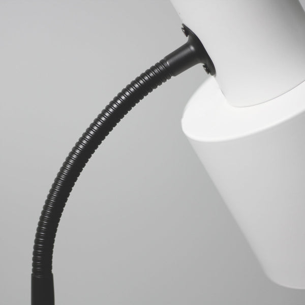 Rabea Metal Shade Minimal Flexible Neck Floor Lamp Light Black White