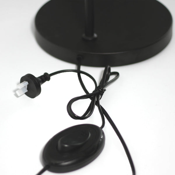 Rabea Metal Shade Minimal Flexible Neck Floor Lamp Light Black White