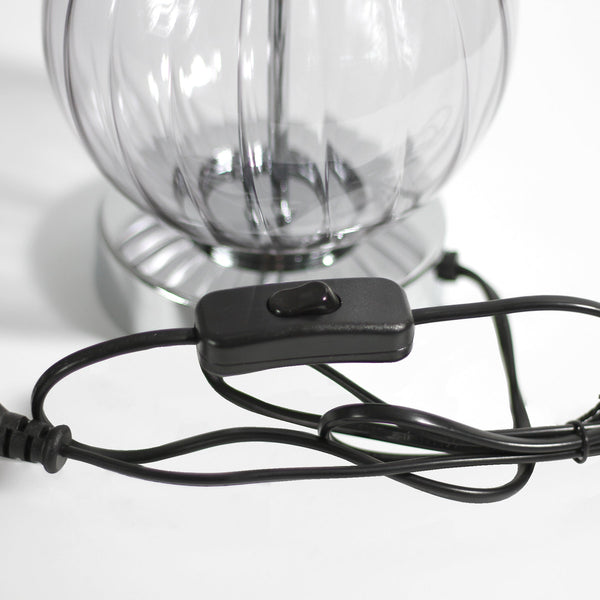 Evaine Blown Glass Table Side Lamp Light Metal Base Brown Shade