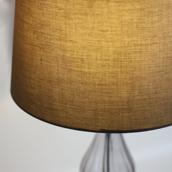 Evaine Blown Glass Table Side Lamp Light Metal Base Brown Shade
