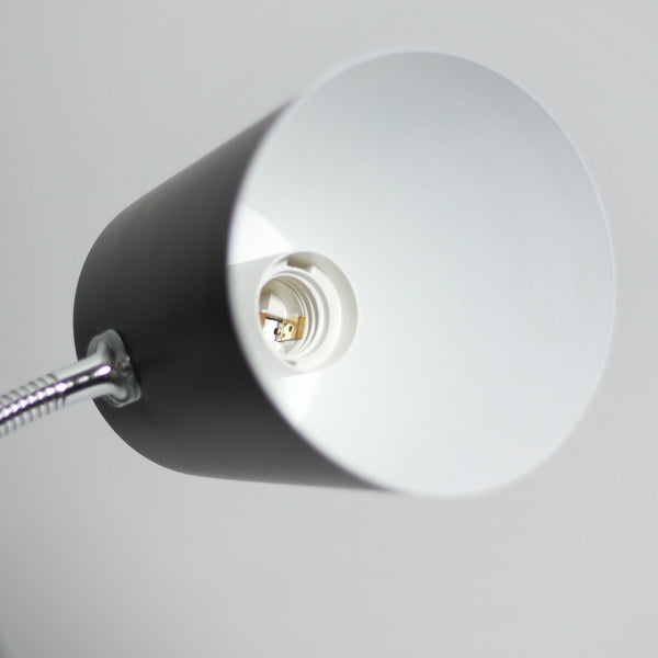 Ellie Adjustable Bedside Desk Table Clip Lamp Light Black Cone Shade