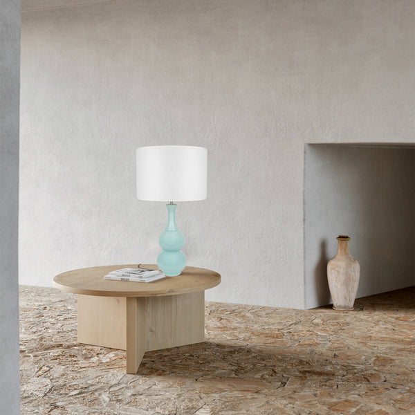 Pattery Barn Ceramic Side End Coffee Table Lamp Light Green