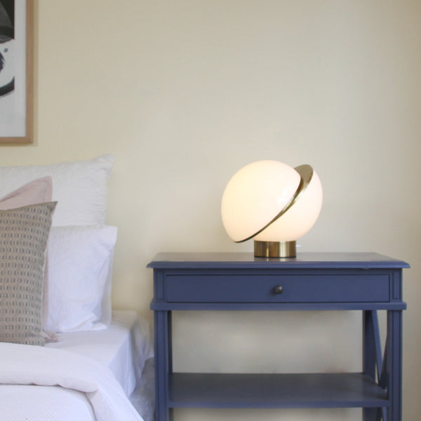 Padgett Split Sphere Ball Table Desk Side Light Lamp Large 30cm White Gold