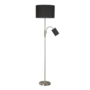 Cylinya Mother Child Floor Lamp Light Chrome Base Drum Shade Black