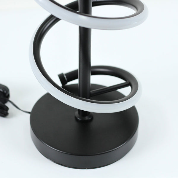 Cirrhi Spiral LED Table Side Lamp Light Black