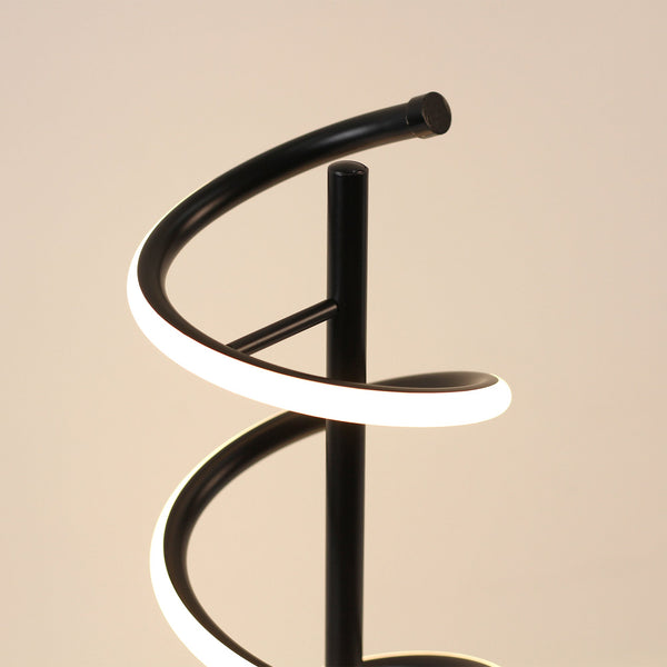 Cirrhi Spiral LED Table Side Lamp Light Black