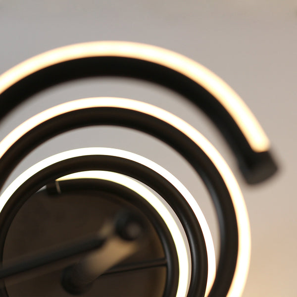 Cirrhi Spiral LED Table Side Lamp Light Black