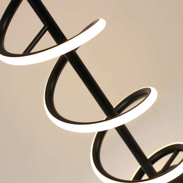 Cirrhi Spiral LED Table Side Lamp Light Black