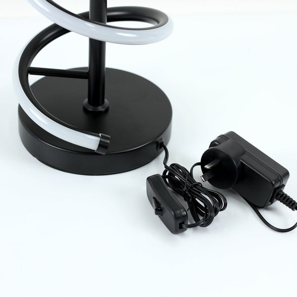 Cirrhi Spiral LED Table Side Lamp Light Black