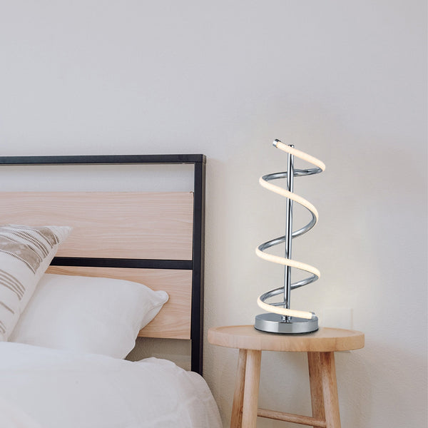 Cirrhi Spiral LED Table Side Lamp Light Chrome