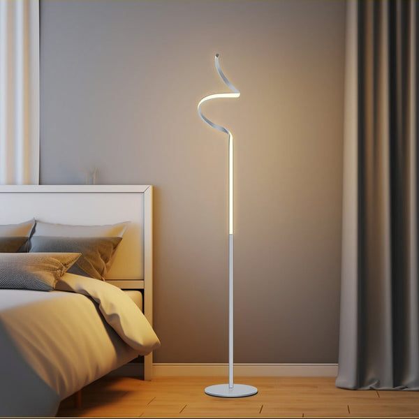 Chipper Swiral LED Strip Floor Lamp Light Chrome
