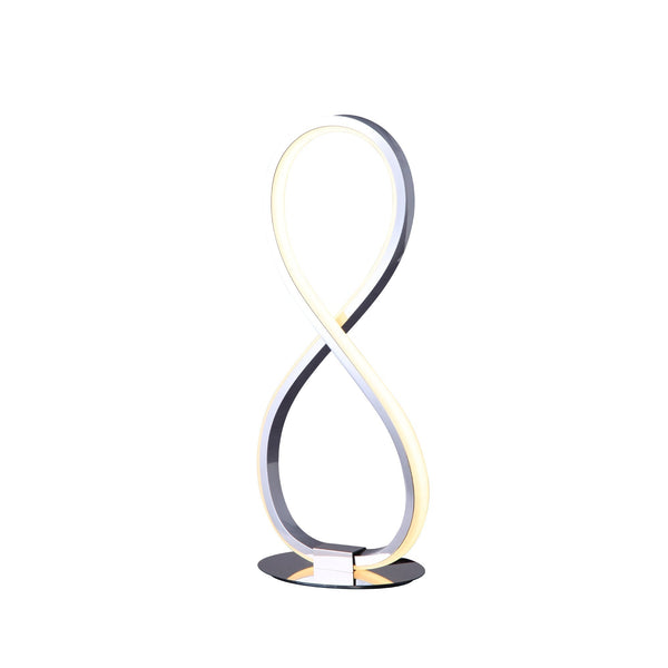 Infinite Loop LED Strip Table Lamp Light Chrome
