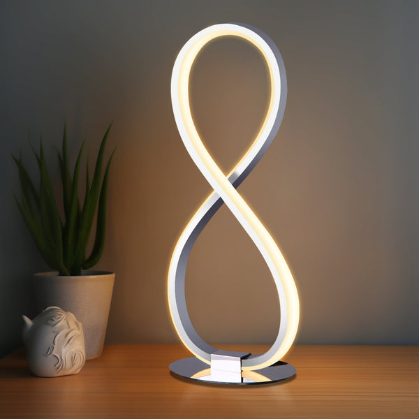 Infinite Loop LED Strip Table Lamp Light Chrome