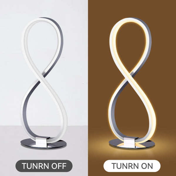 Infinite Loop LED Strip Table Lamp Light Chrome