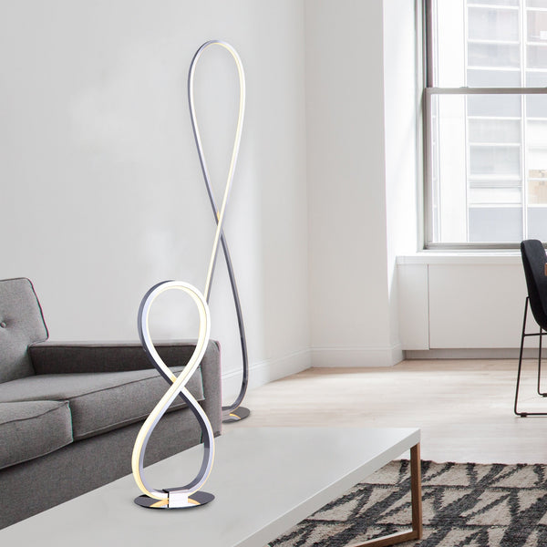 Infinite Loop LED Strip Table Lamp Light Chrome