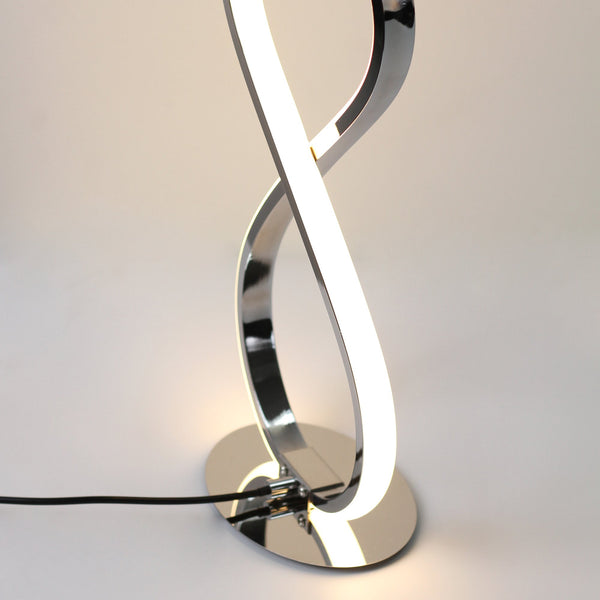 Infinite Loop LED Strip Table Lamp Light Chrome