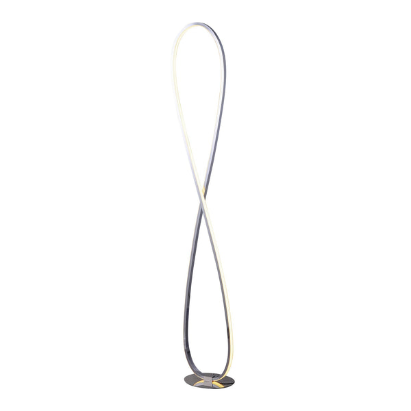 Infinite Loop LED Strip Floor Lamp Light Chrome