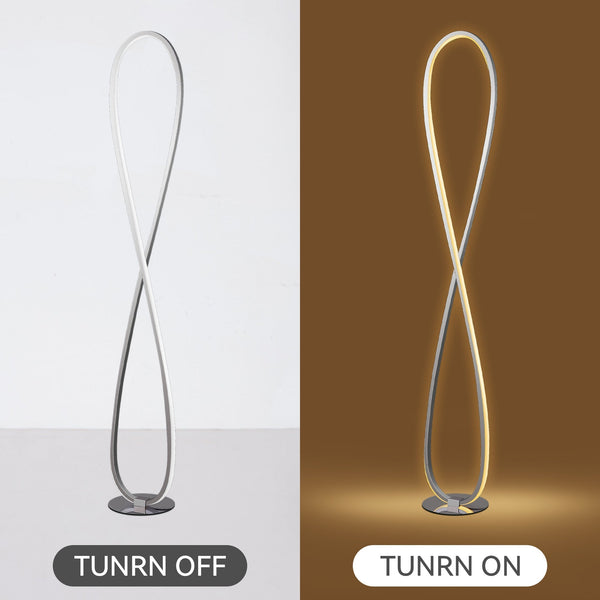 Infinite Loop LED Strip Floor Lamp Light Chrome