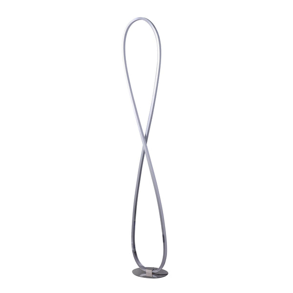 Infinite Loop LED Strip Floor Lamp Light Chrome