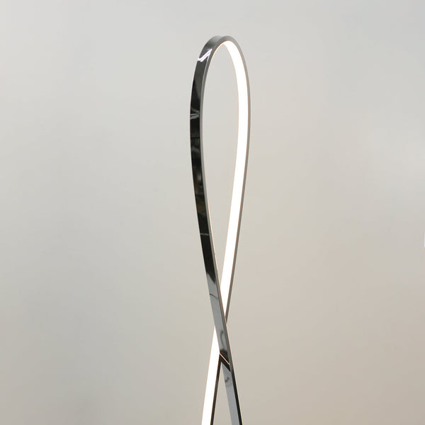 Infinite Loop LED Strip Floor Lamp Light Chrome