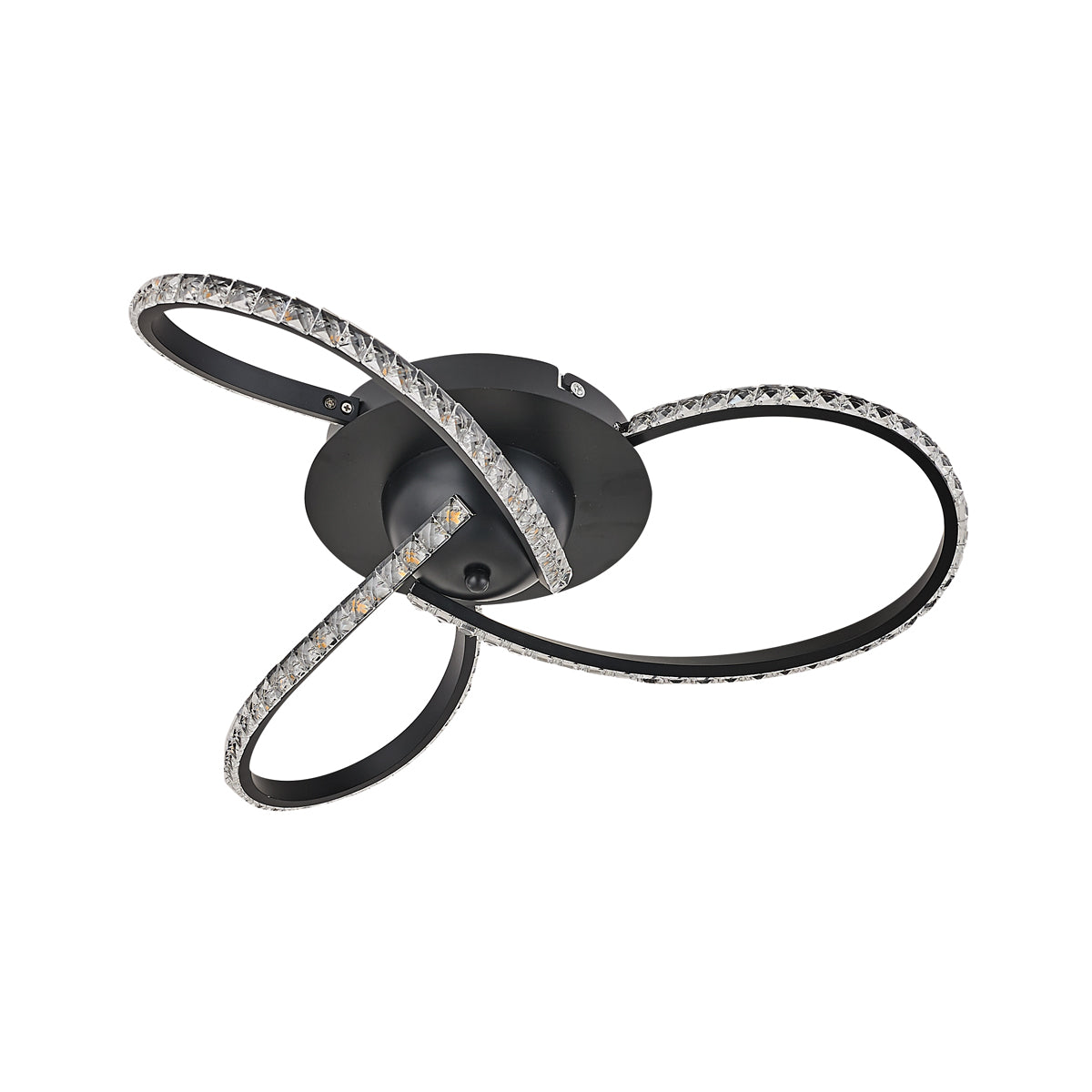 Irie Dimmable LED Ceiling Light 3 Strand Crystal Metal Black