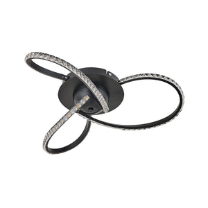Irie Dimmable LED Ceiling Light 3 Strand Crystal Metal Black