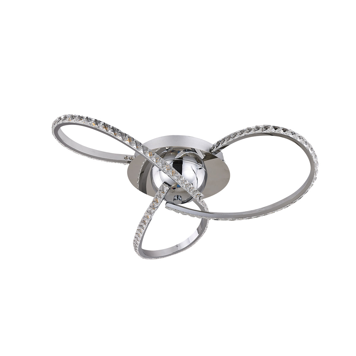 Irie Dimmable LED Ceiling Light 3 Strand Crystal Metal Chrome