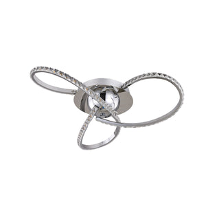 Irie Dimmable LED Ceiling Light 3 Strand Crystal Metal Chrome