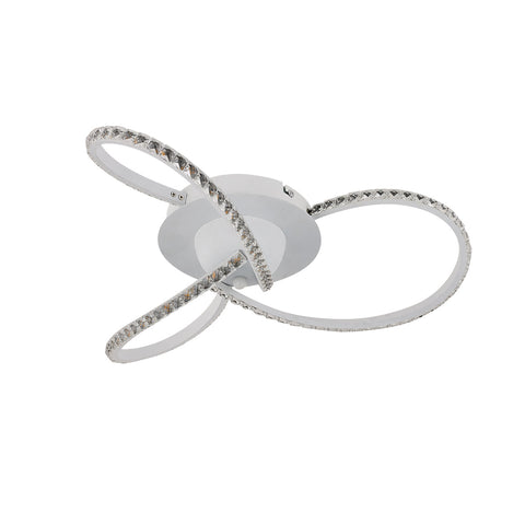 Irie Dimmable LED Ceiling Light 3 Strand Crystal Metal White