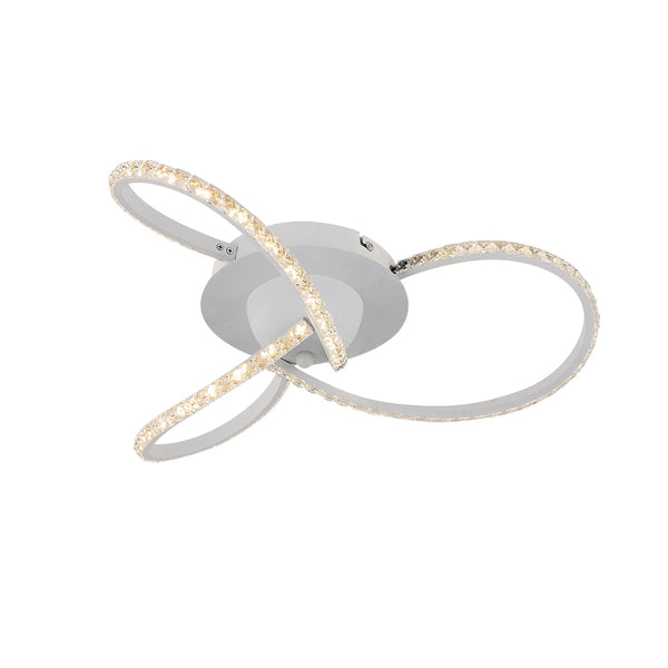 Irie Dimmable LED Ceiling Light 3 Strand Crystal Metal White