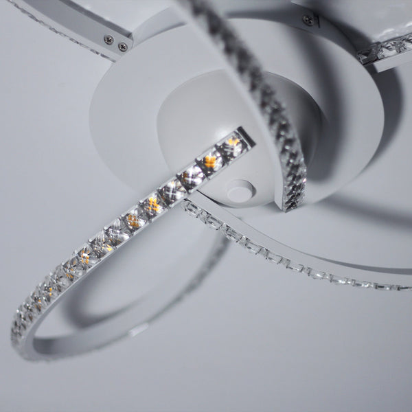 Irie Dimmable LED Ceiling Light 3 Strand Crystal Metal White