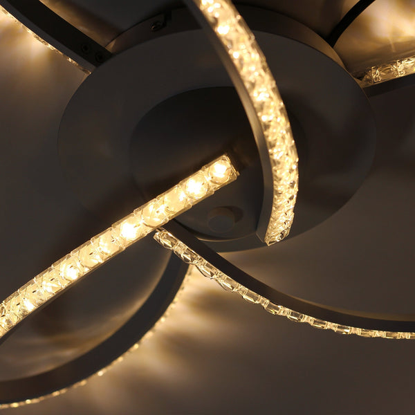 Irie Dimmable LED Ceiling Light 3 Strand Crystal Metal White