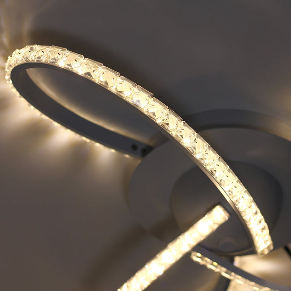 Irie Dimmable LED Ceiling Light 3 Strand Crystal Metal White