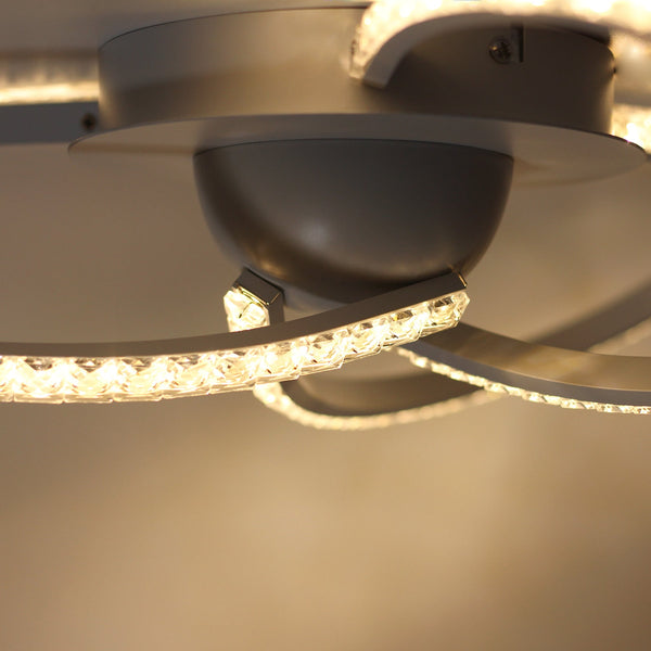 Irie Dimmable LED Ceiling Light 3 Strand Crystal Metal White