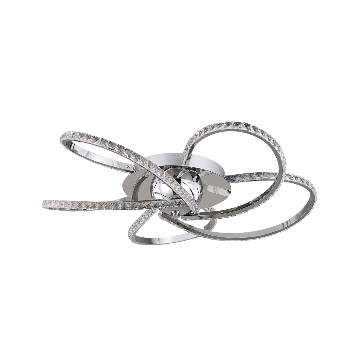 Irie Dimmable LED Ceiling Light 5 Strand Crystal Metal Chrome