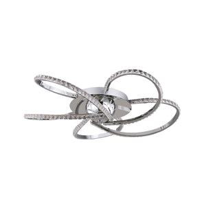 Irie Dimmable LED Ceiling Light 5 Strand Crystal Metal Chrome