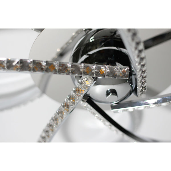 Irie Dimmable LED Ceiling Light 5 Strand Crystal Metal Chrome