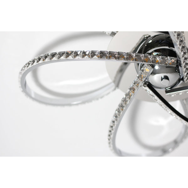 Irie Dimmable LED Ceiling Light 5 Strand Crystal Metal Chrome