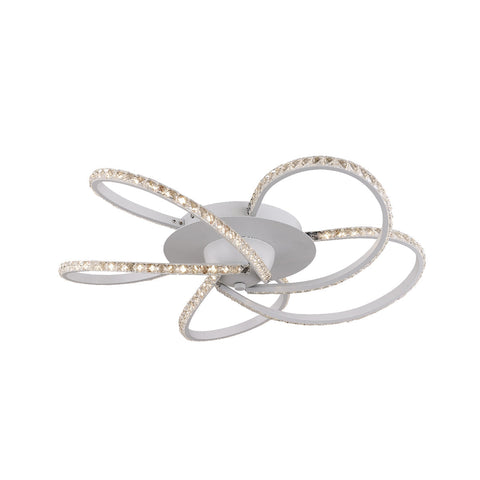 Irie Dimmable LED Ceiling Light 5 Strand Crystal Metal White